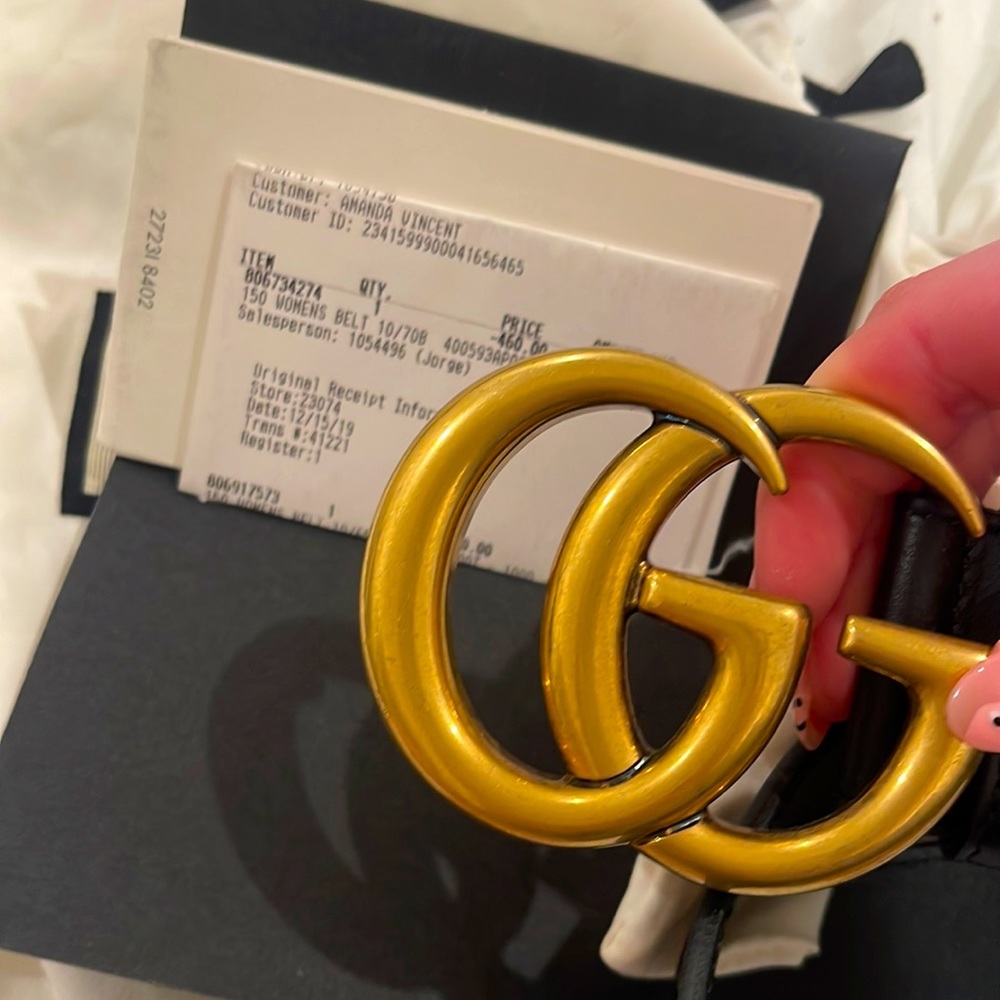 Gucci Black Leather Belt - AUTHENTIC